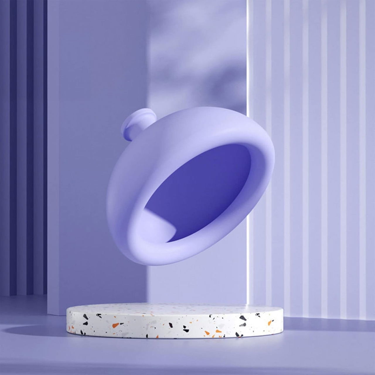 Dispozitiv Terapeutic Sputa, Flippy, Cupa pentru Terapie Toracica, Dispozitiv de Eructare, pentru Adulti si Copii, 10 x 6.5 cm, din Silicon, Mov [2]