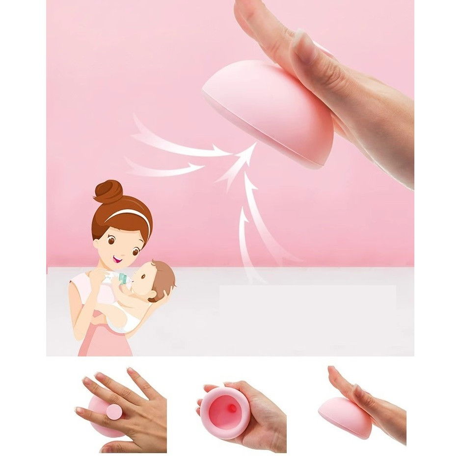 Dispozitiv Terapeutic Sputa, Flippy, Cupa pentru Terapie Toracica, Dispozitiv de Eructare, pentru Sugari si Copii, 7.5 x 6 cm, din Silicon, Roz [5]