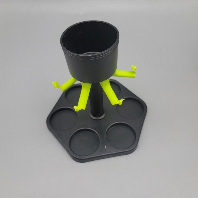 Dozator Hexagonal cu Suport pentru Shoturi, Flippy, 6 Pahare, Set Complet cu Ambalaj si Cutie, Dispenser, Divizor, Joc de Baut, Negru [3]