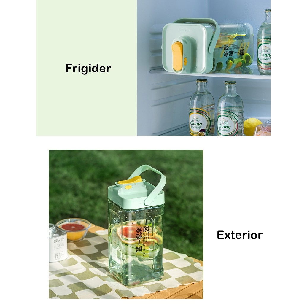 Dozator portabil pentru bauturi Flippy, 3.5 litri, capac etans, duza deschidere/inchidere, recipent din plastic, gradat, filtru, maner, pentru diverse bauturi, 29.7 x 14.1 x 14.4 cm, verde [5]