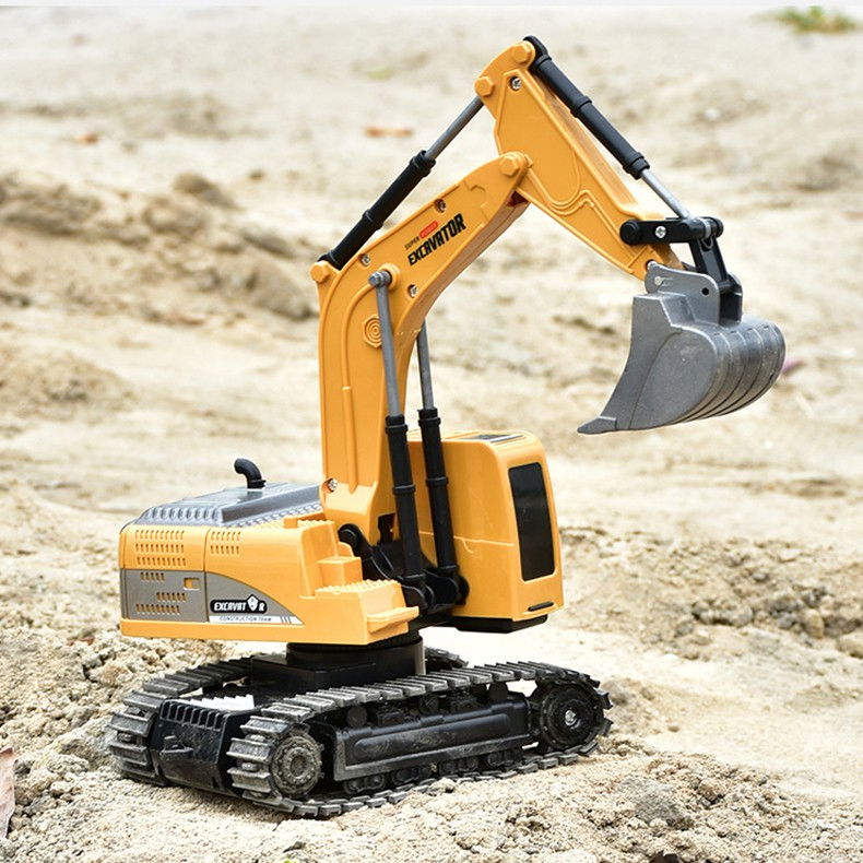 Excavator Jucarie pentru Copii, Flippy, Jucarie Excavator cu Telecomanda, Jucarie de Constructie, Acumulator cu Incarcare USB, 23 x 22 x 9 cm, Portocaliu [3]
