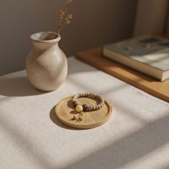 Farfurie din Lemn, Flippy, Rotunda, pentru Alimente sau Decor, 15 x 1.5 cm, Natur [5]