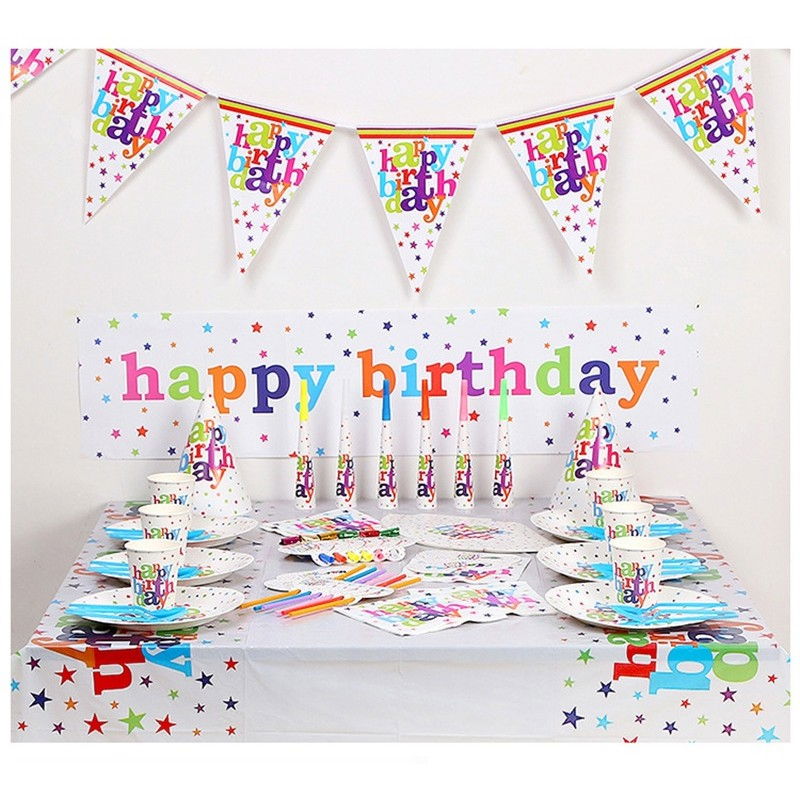 Fata de Masa Dreptunghiulara, Flippy, Colectia Happy Birthday, 180 x 108 cm, din Plastic PE, Impermeabila, Multicolor [7]