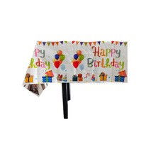 Fata de Masa, Flippy, din Folie, Imprimeu Happy Birthday cu Baloane, 137 x 183 cm, Alb [3]