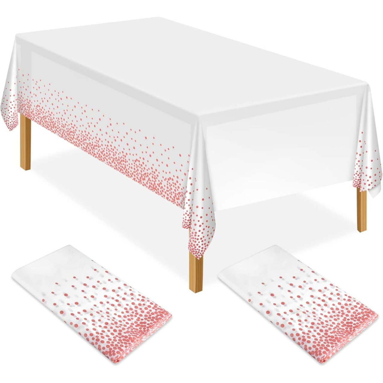 Fata de Masa, Flippy, din PEVA, Imprimeu Buline, 137 x 274 cm, Impermeabila, Fara Pete, Curatare Rapida, Roz [4]