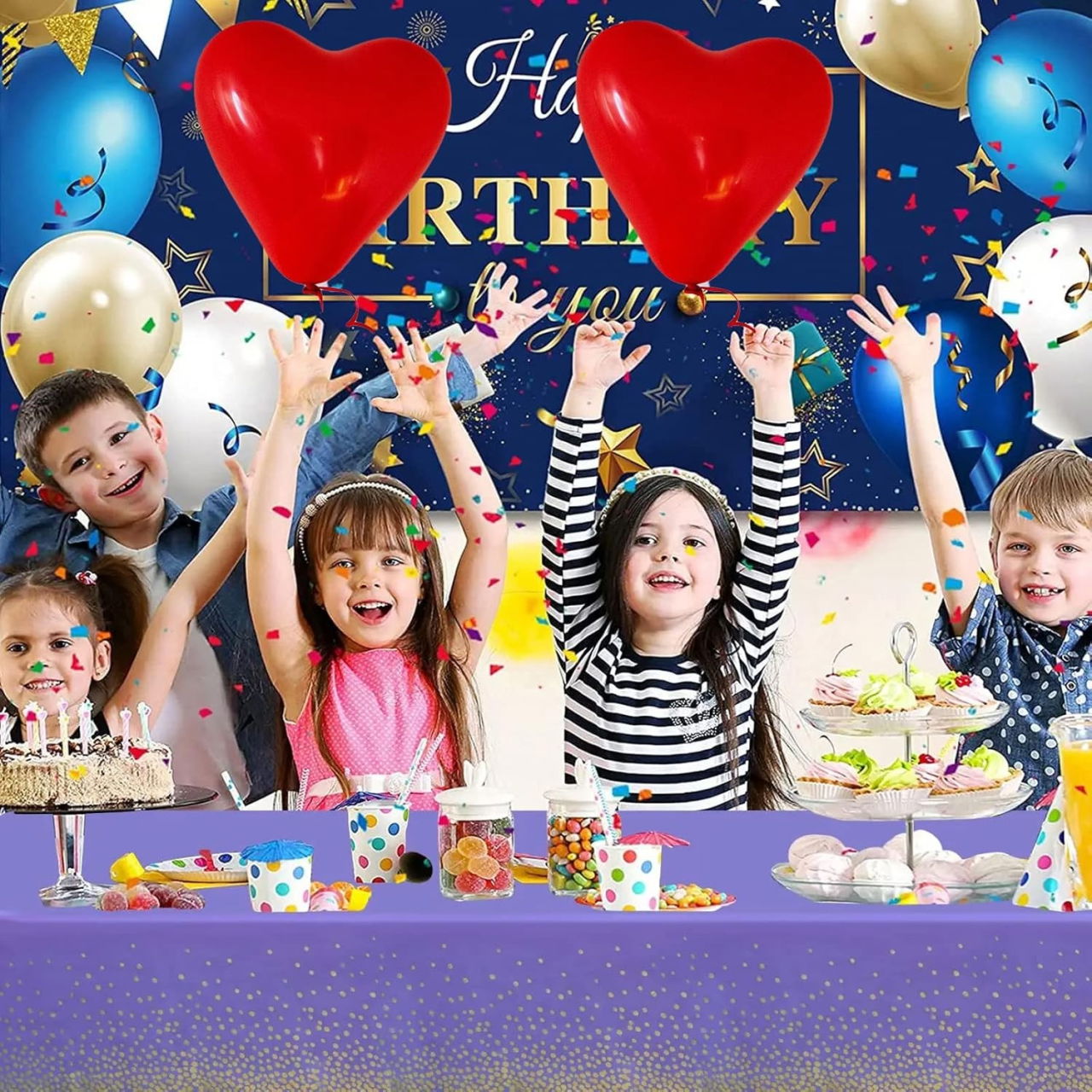 Fata de Masa, Flippy, din PEVA, Imprimeu Buline Aurii, 137 x 274 cm, Impermeabila, Fara Pete, Curatare Rapida, Mov [3]