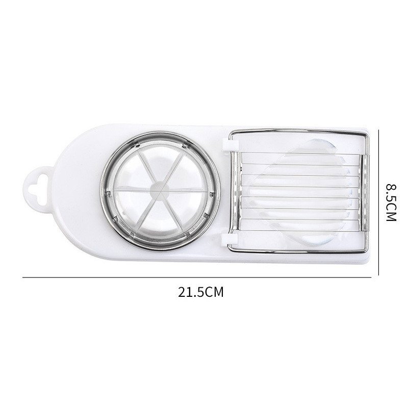 Feliator multifunctional Flippy pentru oua, mozzarela, fructe, 2 forme de feliere, agatatoare, 20 cm, Alb [6]