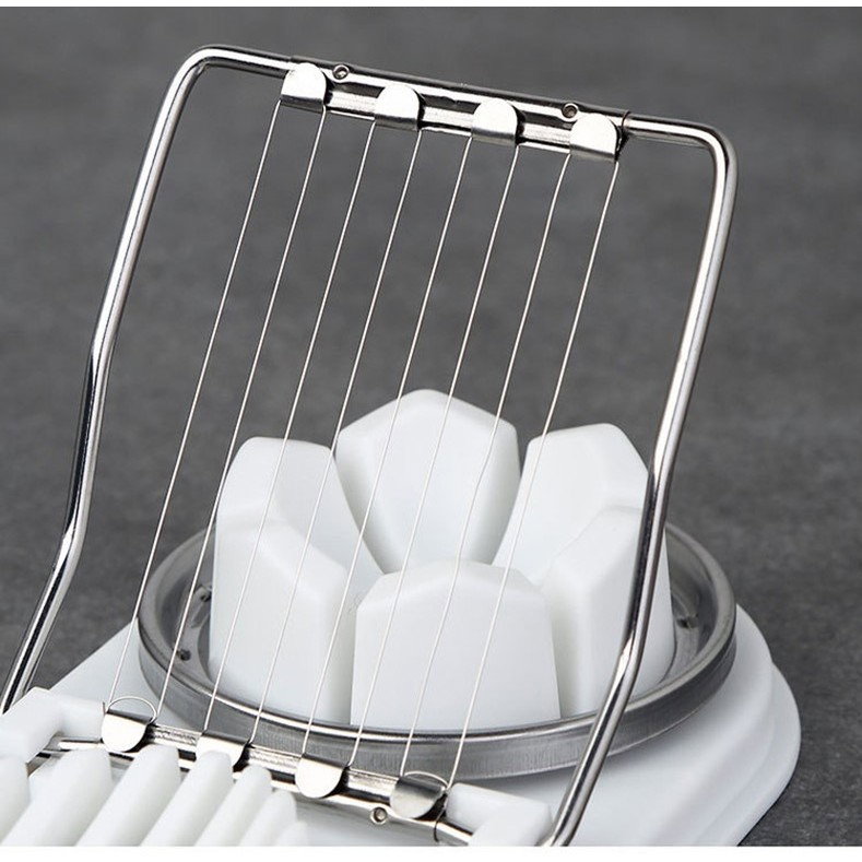 Feliator multifunctional Flippy pentru oua, mozzarela, fructe, 2 forme de feliere, agatatoare, 20 cm, Alb [4]