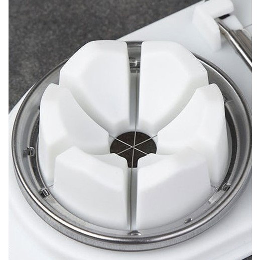 Feliator multifunctional Flippy pentru oua, mozzarela, fructe, 2 forme de feliere, agatatoare, 20 cm, Alb [5]