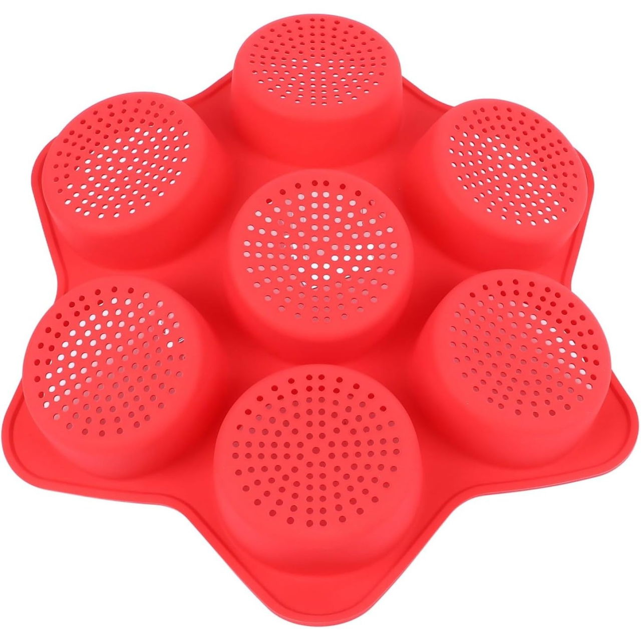 Forme de Silicon pentru Copt, Flippy, 7 Forme Rotiunde, pentru Burgeri si Prajituri, 38.5 x 4 cm, Rosu [3]