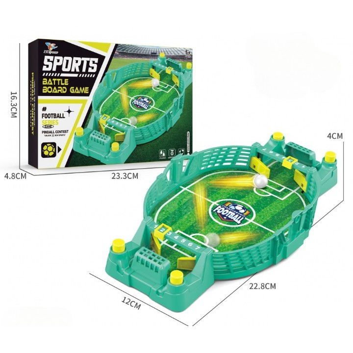 Fotbal de Masa Interactiv pentru Copii, Flippy, cu 2 Mingi Incluse, Tabela Scor, 22.8x12x4 cm, Verde [2]