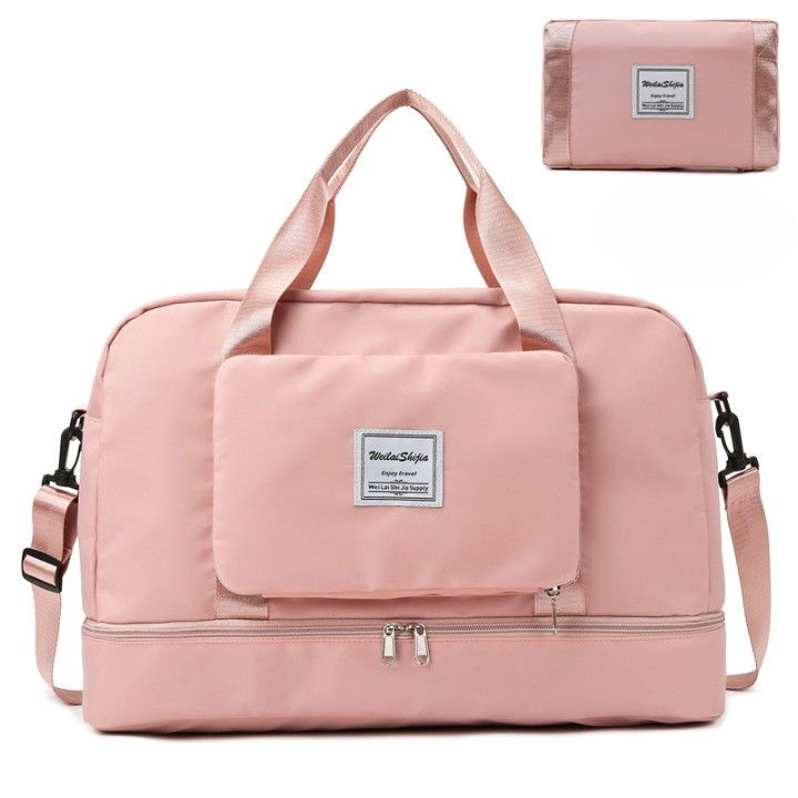 Geanta Pliabila, Flippy, pentru Voiaj, Buzunare Multiple, de Mana, Impermeabila, Material Textil, Capacitate 8 Kg, Dimensiune Deschisa 42x28x10 cm, Roz [13]