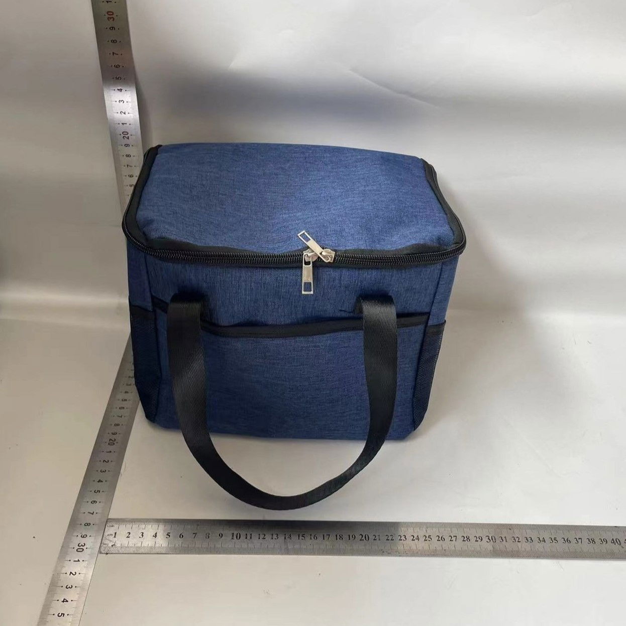 Geanta Termica Flippy pentru Pranz, Compartimente Telefon si Tacamuri, Multifunctionala, Impermeabila, 24x18x21 cm, Albastru [4]