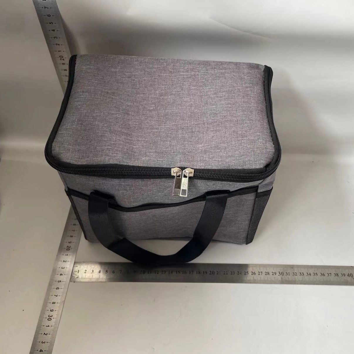 Geanta Termica Flippy pentru Pranz, Compartimente Telefon si Tacamuri, Multifunctionala, Impermeabila, 24x18x21 cm, Gri [2]