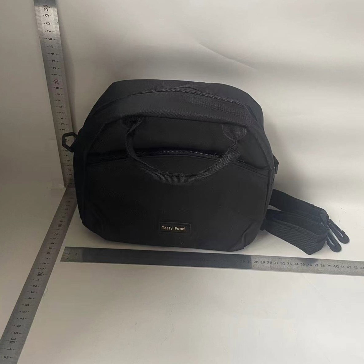 Geanta Termica pentru Pranz Flippy, Multifunctionala, Compartimentata, Impermeabila, 2 Tipuri de Manere, 26x14.3x21.2 cm, Negru [8]