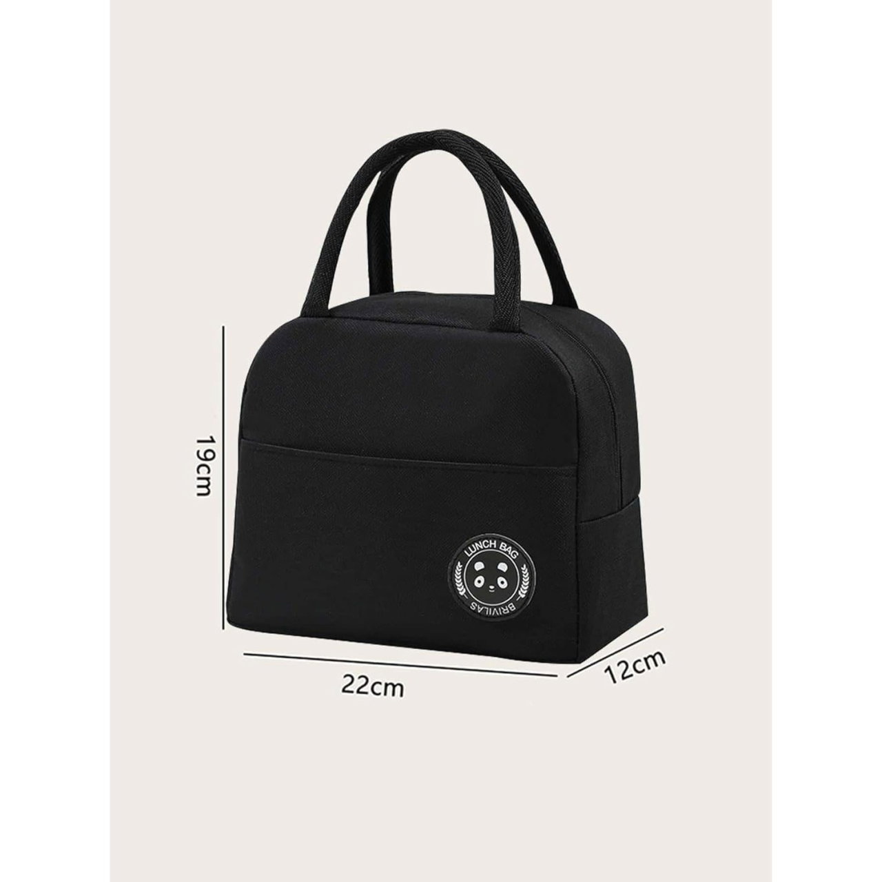 Geanta Termica pentru Pranz, Flippy, Multifunctionala, Compartimentata, Impermeabila, cu Manere, Buzunar Exterior, 22x14x19 cm, Negru [3]