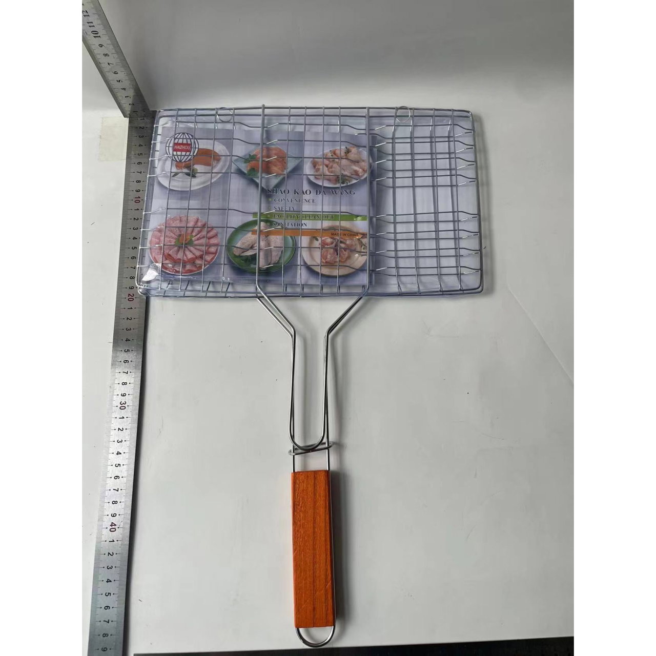 Gratar pentru Peste si Carne, Flippy, Suprafata Utila 32x19 cm, Otel Inoxidabil, cu Maner, Portabil, Argintiu [7]