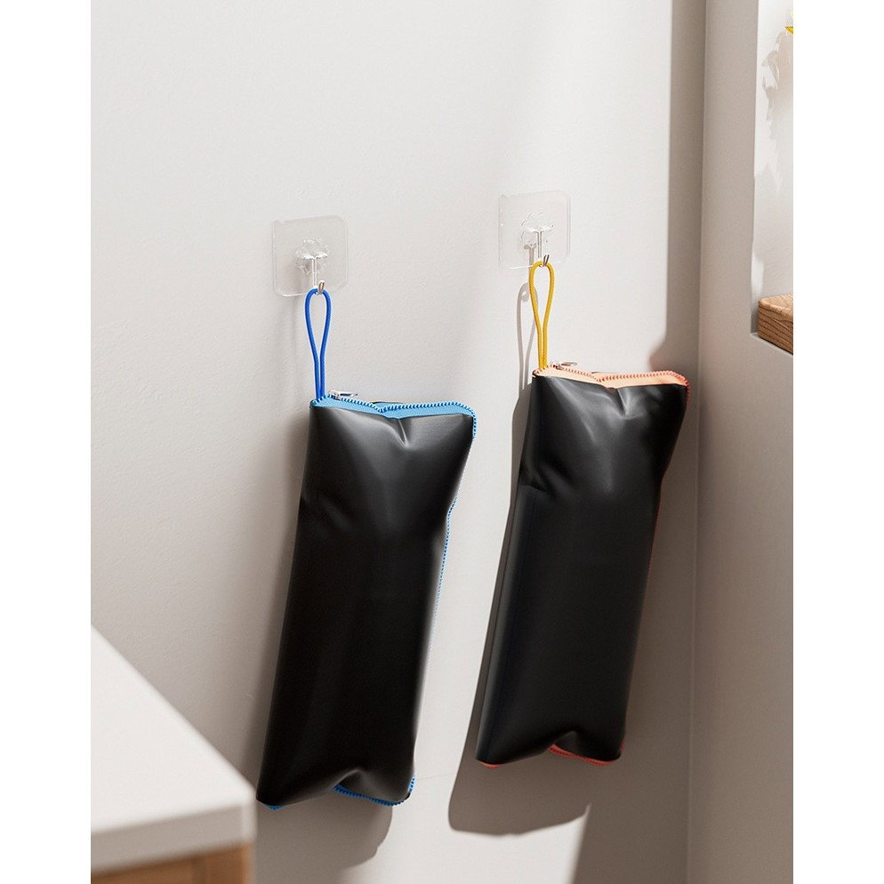 Husa Depozitare Umbrela, Flippy, Impermeabila, Interior Microfibra, cu Fermoar, 28 x 12 cm, Negru/Albastru [4]