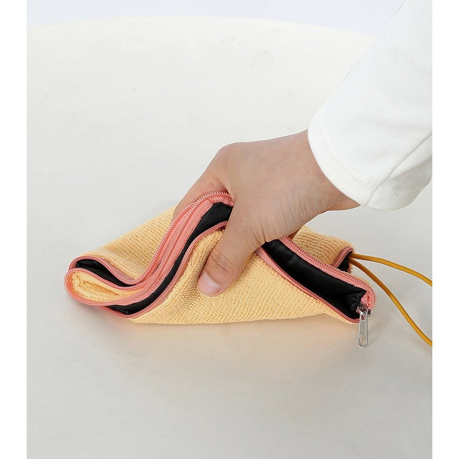 Husa Depozitare Umbrela, Flippy, Impermeabila, Interior Microfibra, cu Fermoar, 28 x 12 cm, Negru/Portocaliu [2]