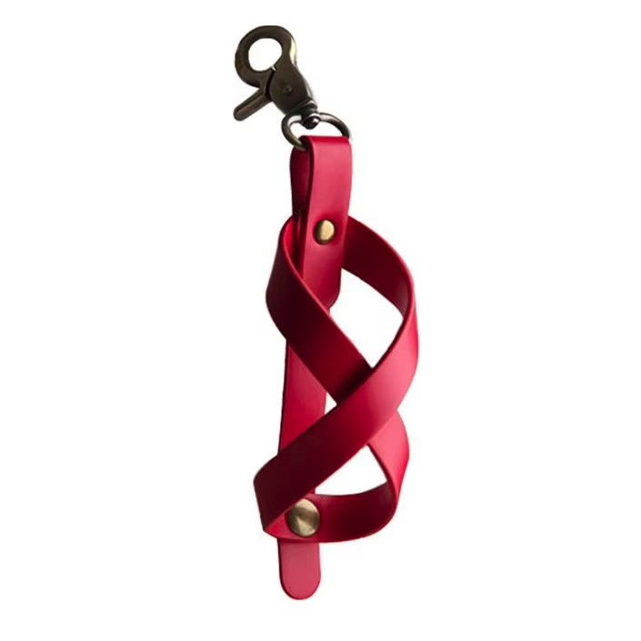 Husa pentru Kendama, Flippy, Husa de Depozitare pentru Kendama, din Piele Ecologica, Catarama cu Agatare pentru Transportare, Model Breloc 8, 12 x 6 cm, Rosu [1]