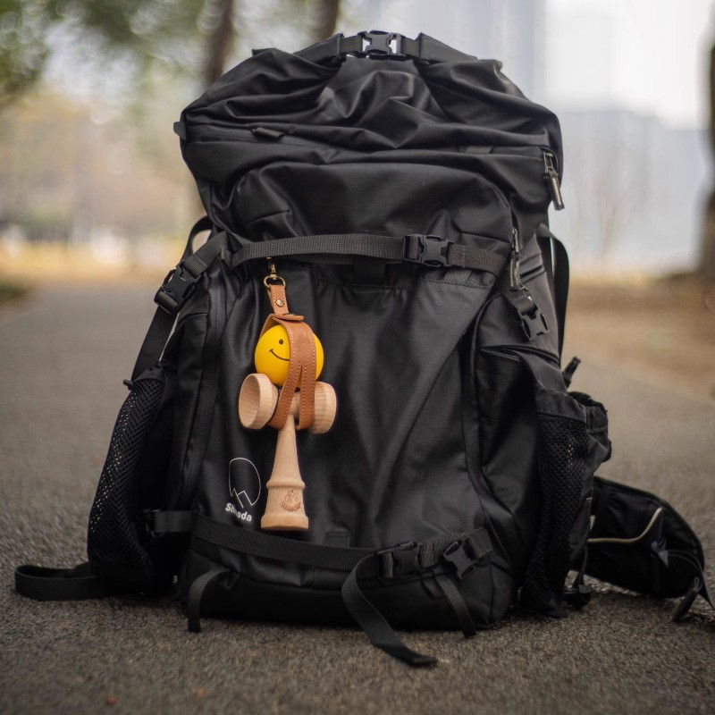 Husa pentru Kendama, Flippy, Husa de Depozitare pentru Kendama, din Piele Ecologica, Catarama cu Agatare pentru Transportare, Model Breloc Simplu, 19.5 x 2.5 cm, Maro [5]