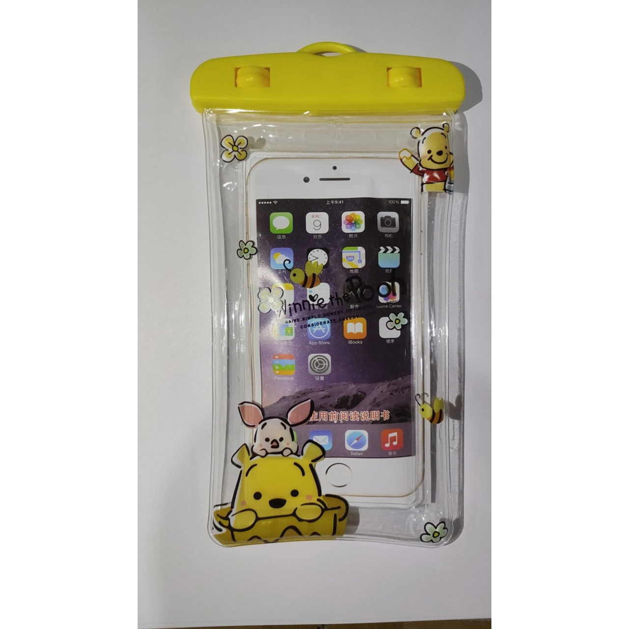 Husa subacvatica Kids Waterproof Flippy, Snowproof, Universala, cu Snur, pentru telefon sau documente, Bear, Galben [2]