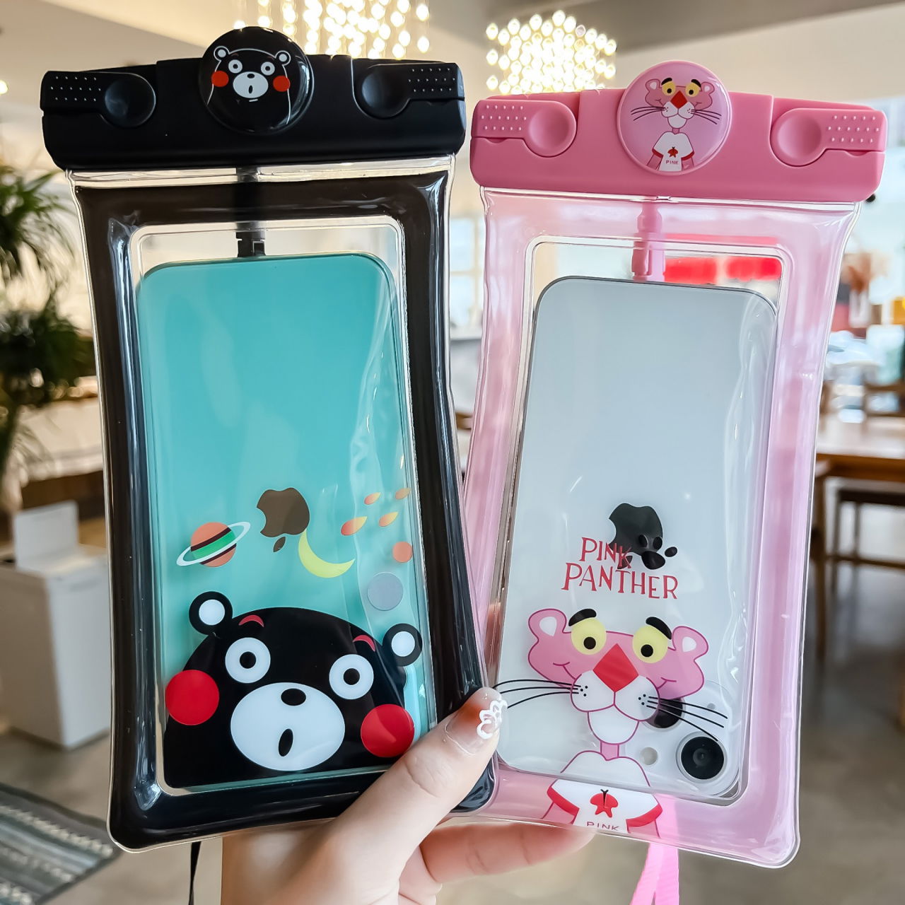 Husa subacvatica Mascot Waterproof Flippy, Snowproof, Universala, cu Snur, pentru telefon sau documente, Bear, Negru [3]