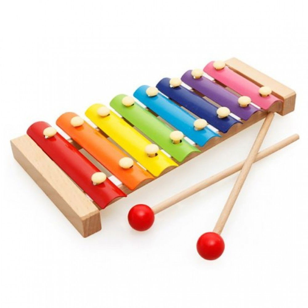 Instrument Muzical Xilofon Flippy, din Lemn, 8 Note Muzicale, 2 Bete de Percutie, 4-6 Ani, Multicolor [3]