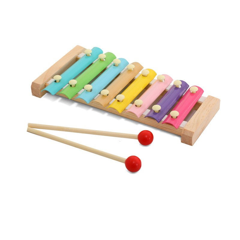 Instrument Muzical Xilofon Flippy, din Lemn, 8 Note Muzicale, 2 Bete de Percutie, 4-6 Ani, Multicolor Pastel [1]
