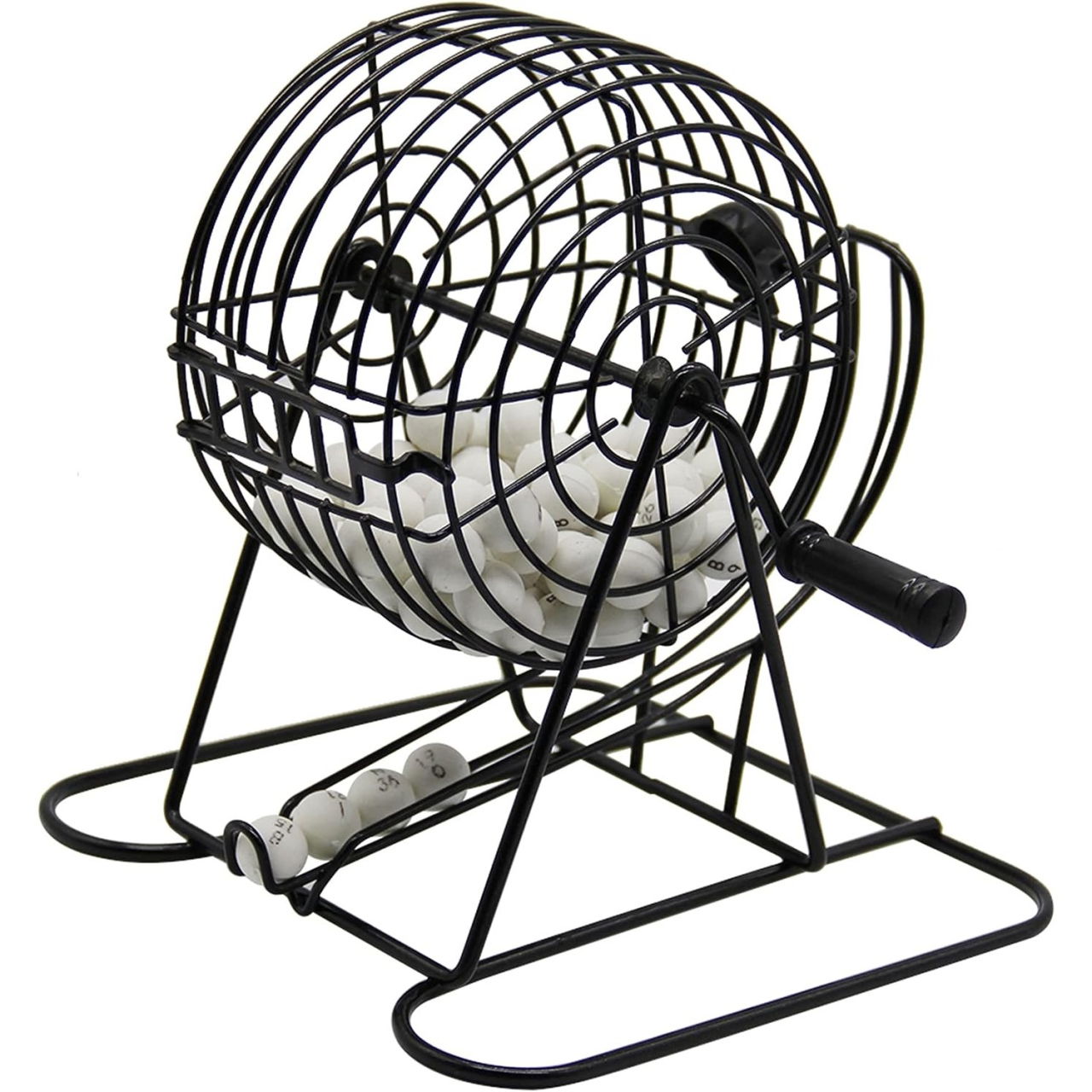 Joc Bingo Flippy, din metal, 75 bile albe, portabil, 21 x 21 cm, negru [3]