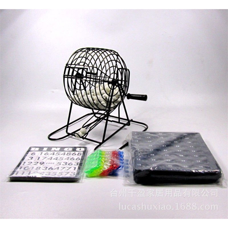 Joc Bingo Flippy, din metal, 75 bile albe, portabil, 21 x 21 cm, negru [2]