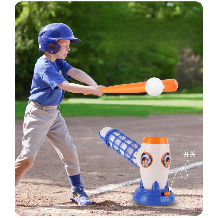 Joc de Baseball Interactiv, Lansator Flippy, Aruncare Automata, Include Bata si 5 Mingii, 37 x 23 x 16 cm Baza, 59 cm Bata, Multicolor [3]