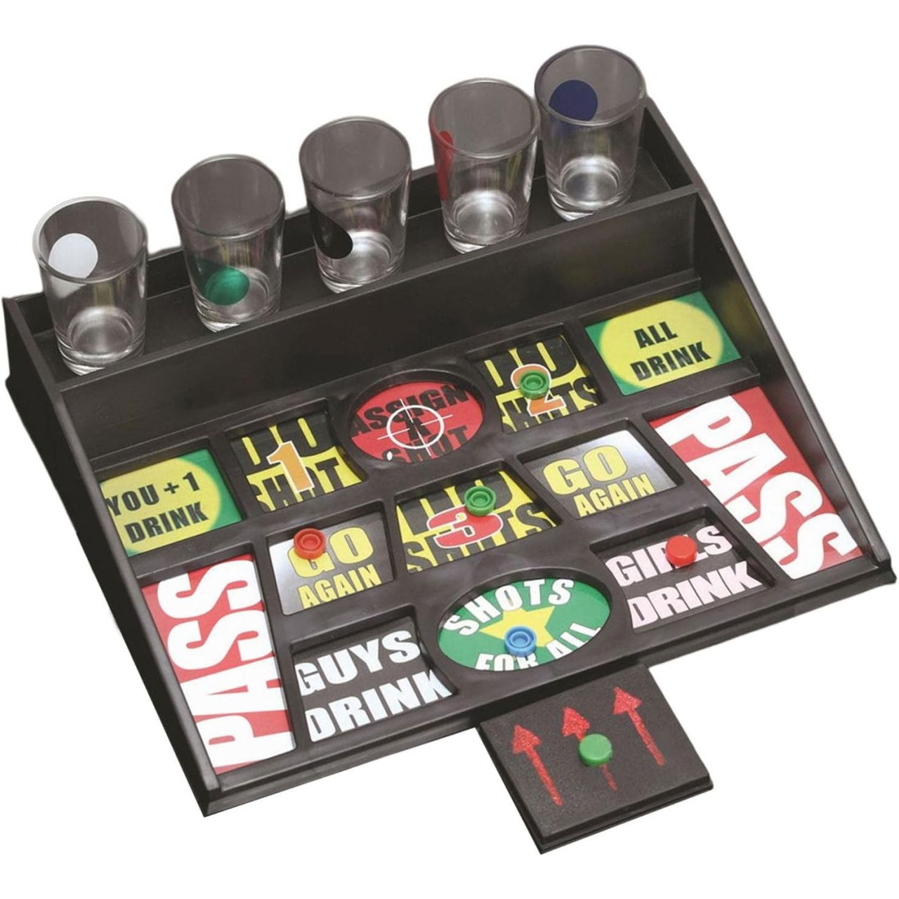 Joc de baut cu banuti Flippy, Pahare de Shot din Sticla Incluse, distractiv si interactiv, 23x28 cm, multicolor [1]