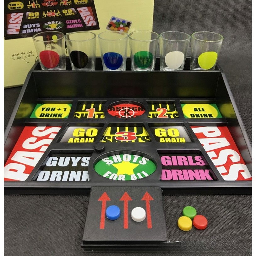 Joc de baut cu banuti Flippy, Pahare de Shot din Sticla Incluse, distractiv si interactiv, 23x28 cm, multicolor [2]