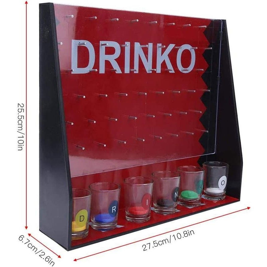 Joc de Baut Gravitational Flippy, pentru Petreceri, Interactiv, pana la 6 Jucatori, Pahare de Shot Incluse, 25.5 x 6.7 x 27.5 cm, Rosu [7]