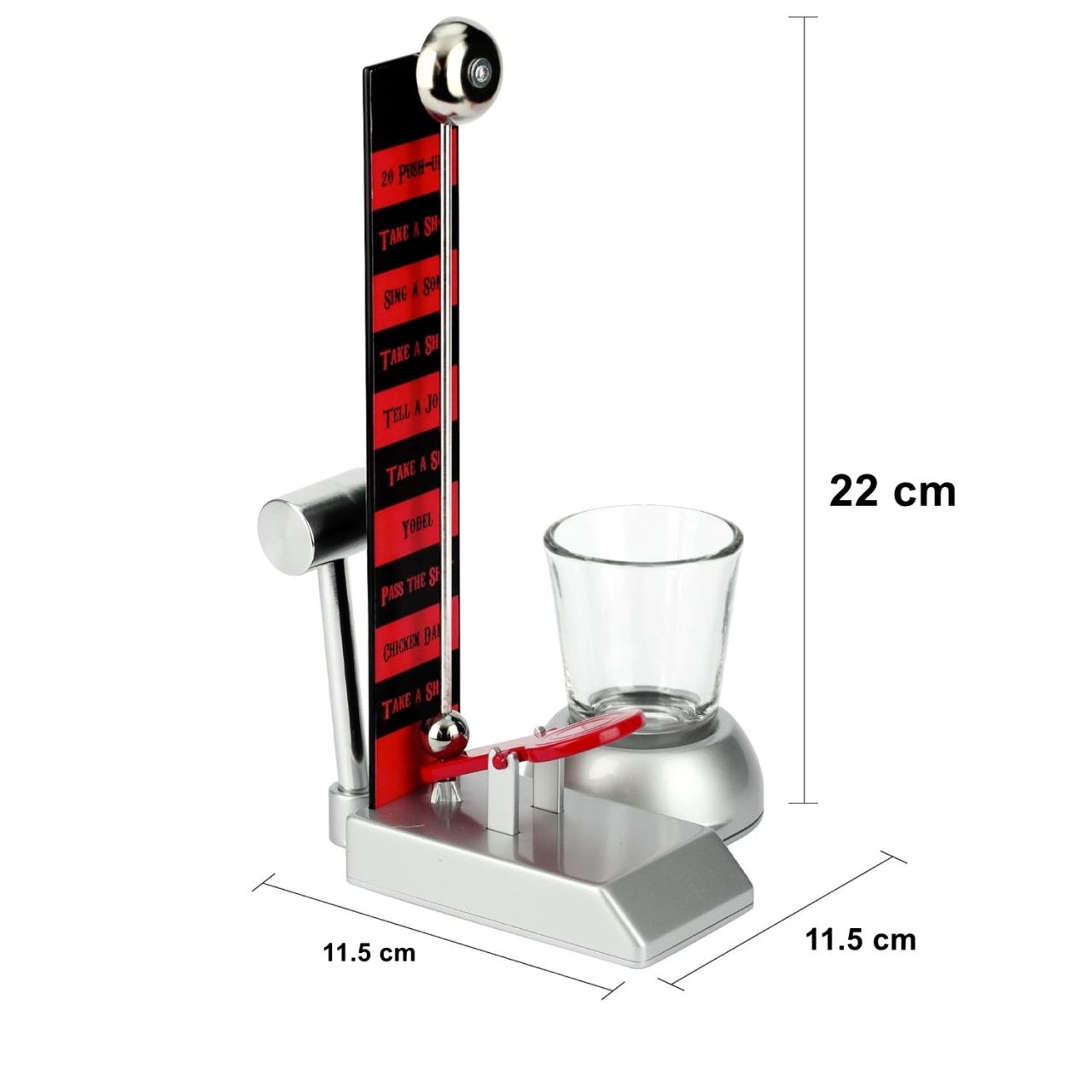 Joc de baut Hammershot cu Pahar Shot Flippy, 22 cm, Material Sticla, Plastic, Fier, Multicolor [2]