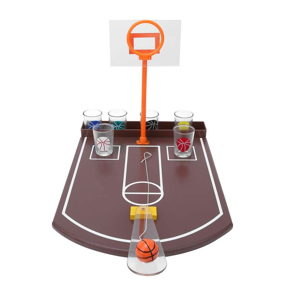 Joc de baut tip baschet Flippy, arunca mingea si accepta provocarea, pahare de shot din sticla, 30 x 22.5 x 24 cm, multicolor [1]