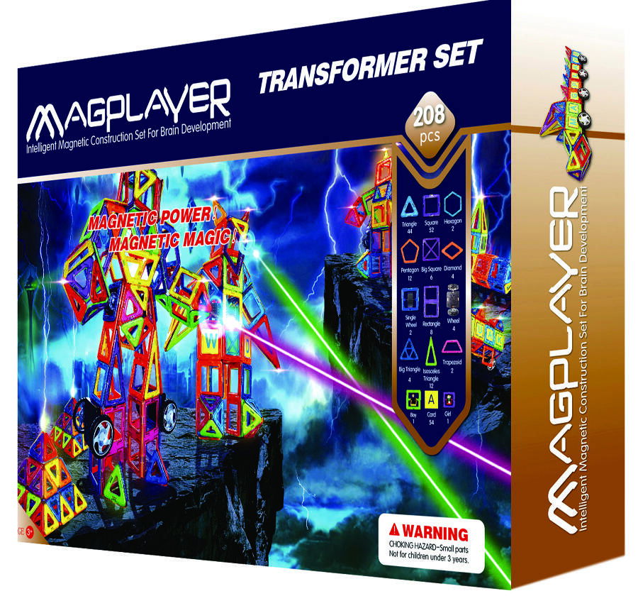 Joc de constructie magnetic - 208 piese [1]