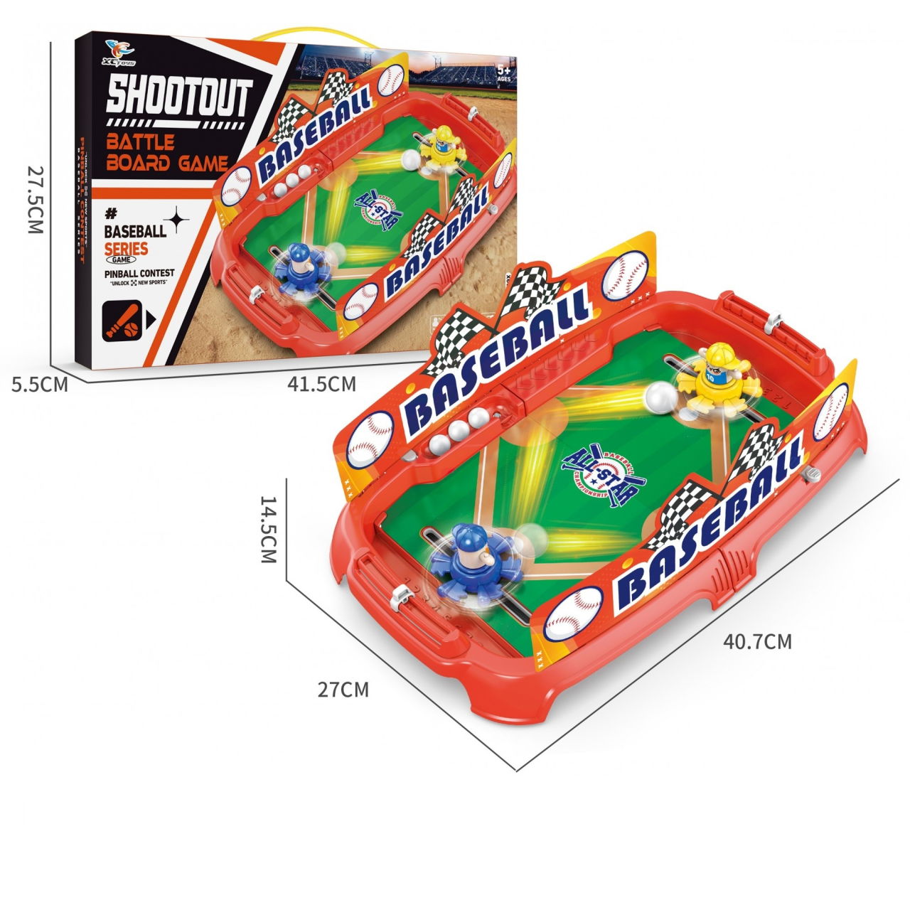 Joc de Masa Interactiv de Baschet pentru Copii, Flippy, 4 Mingi, Tabela Scor, 40.7x27x14.5 cm, Multicolor [4]