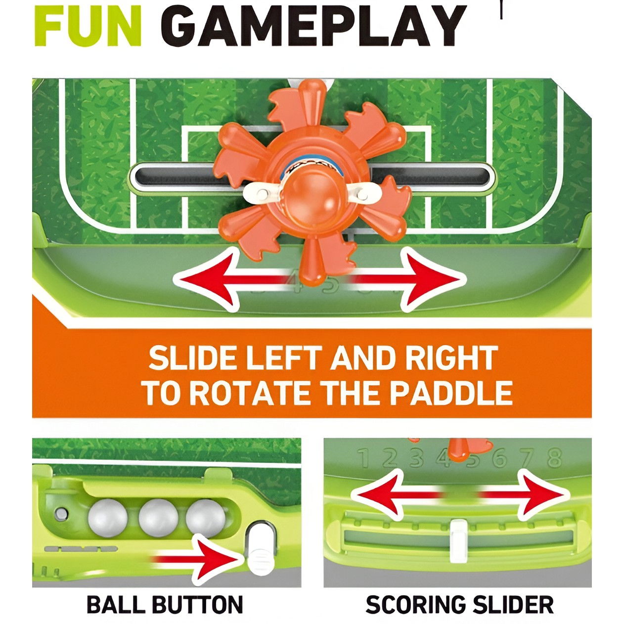 Joc de Masa Interactiv de Fotbal pentru Copii, Flippy, 4 Mingi, Tabela Scor, 40.7x27x14.5 cm, Multicolor [4]