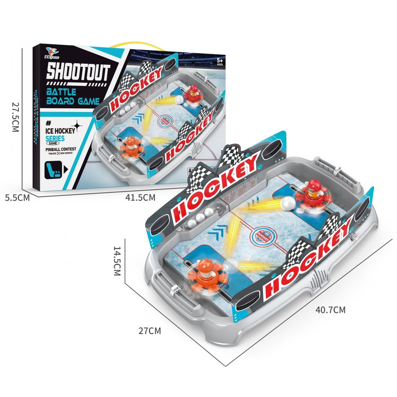 Joc de Masa Interactiv Ice Hockey pentru Copii, Flippy, 4 Mingi, Tabela Scor, 40.7x27x14.5 cm, Multicolor [2]