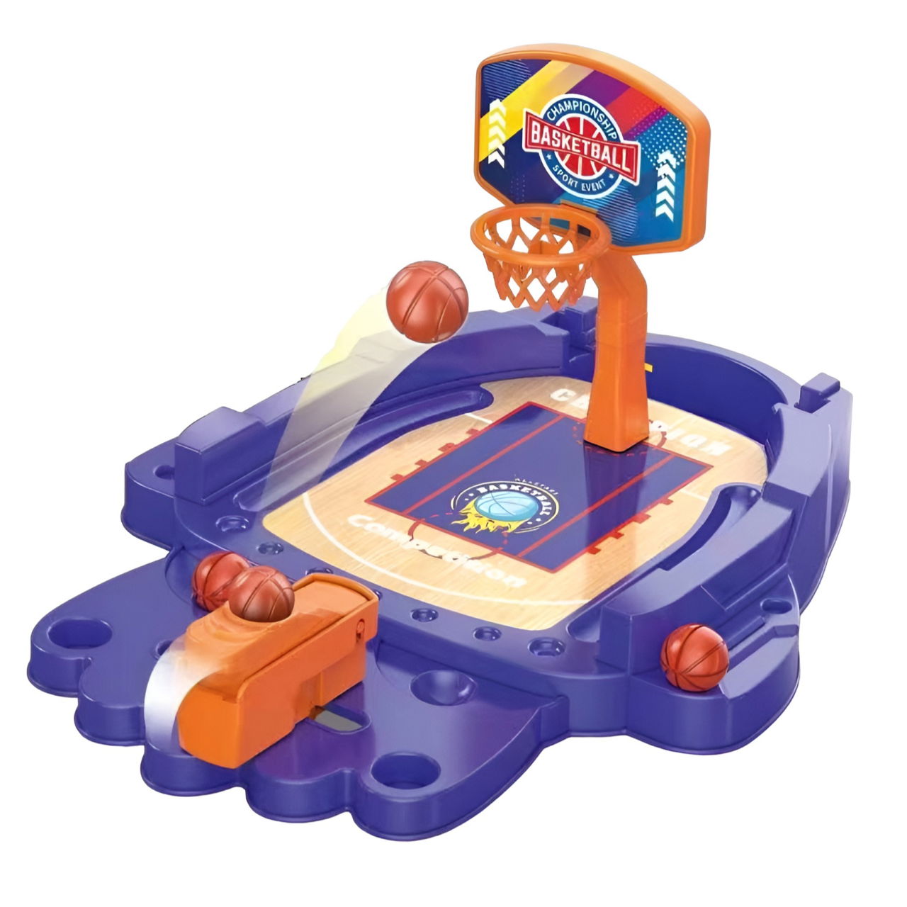 Joc de Masa Mini Baschet Interactiv pentru Copii, Flippy, Mingi Incluse, 25.5x19.5x13.5 cm, Mov [1]