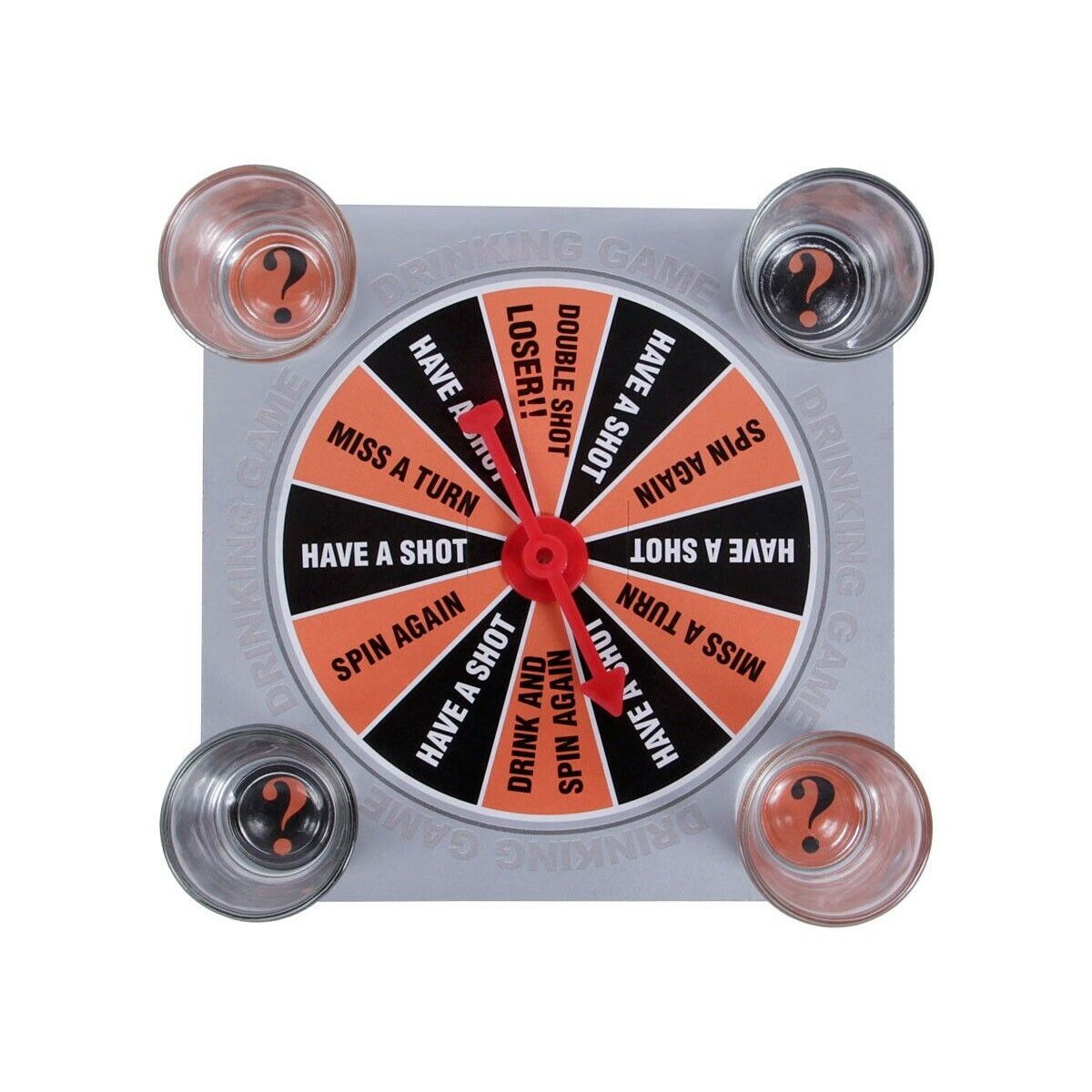 Joc de societate cu 4 pahare de shoturi din sticla Flippy, ruleta norocului, pentru petreceri, 17x17x7.5cm [3]