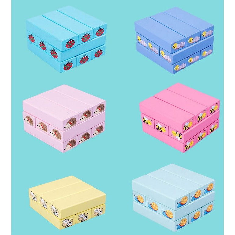 Joc de Societate, Flippy, pentru Copii, din Lemn, Interactiv, Distractiv, Jenga Stack High Blocks, cu Zar, 51 de Piese Animate, 24.5x18x5 cm, Multicolor [6]