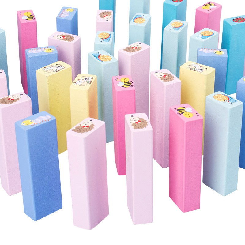 Joc de Societate, Flippy, pentru Copii, din Lemn, Interactiv, Distractiv, Jenga Stack High Blocks, cu Zar, 51 de Piese Animate, 24.5x18x5 cm, Multicolor [8]