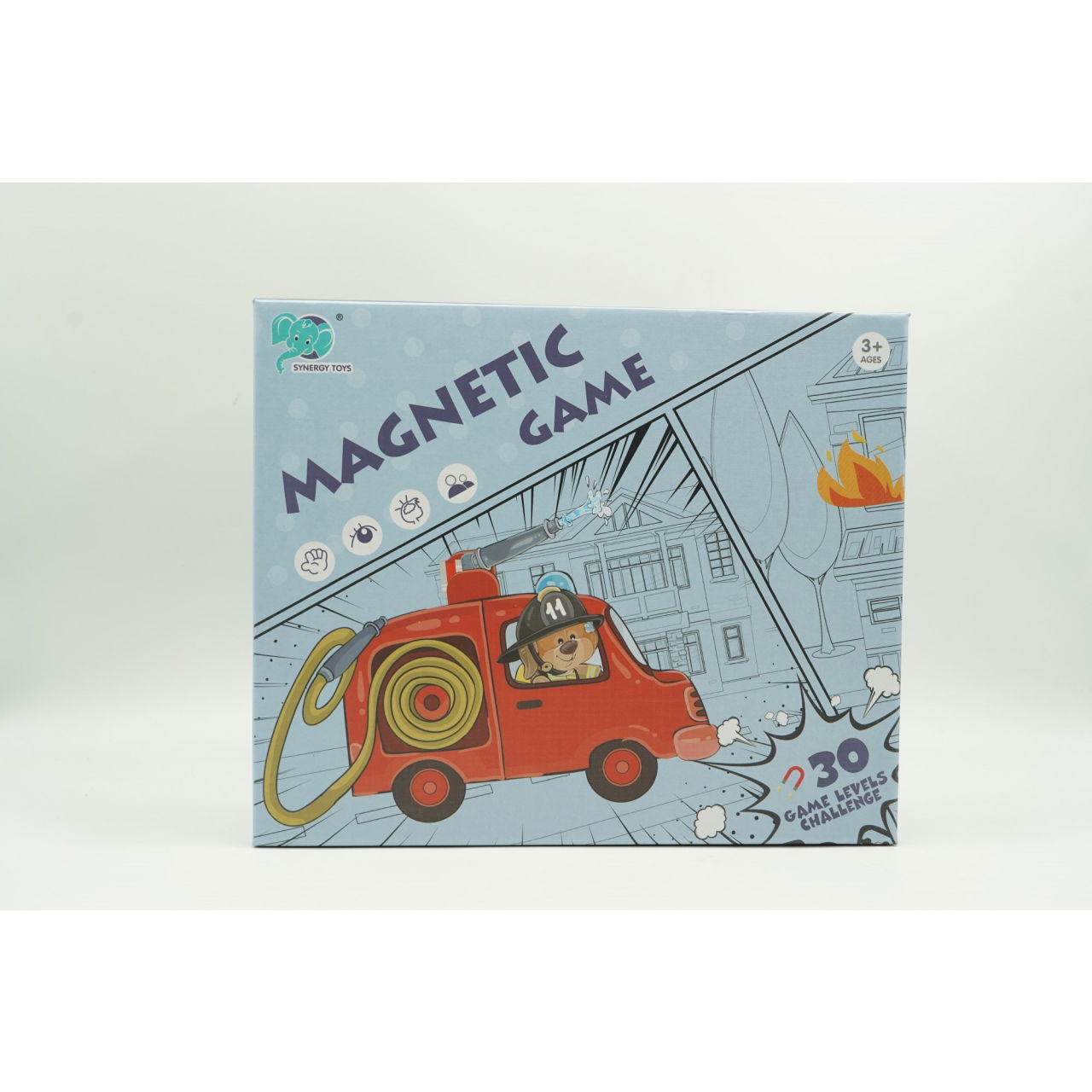 Joc educativ magnetic de interconectare, micul pompier, 15 nivele, 9 carti, pentru copii, +3 ani, multicolor [6]
