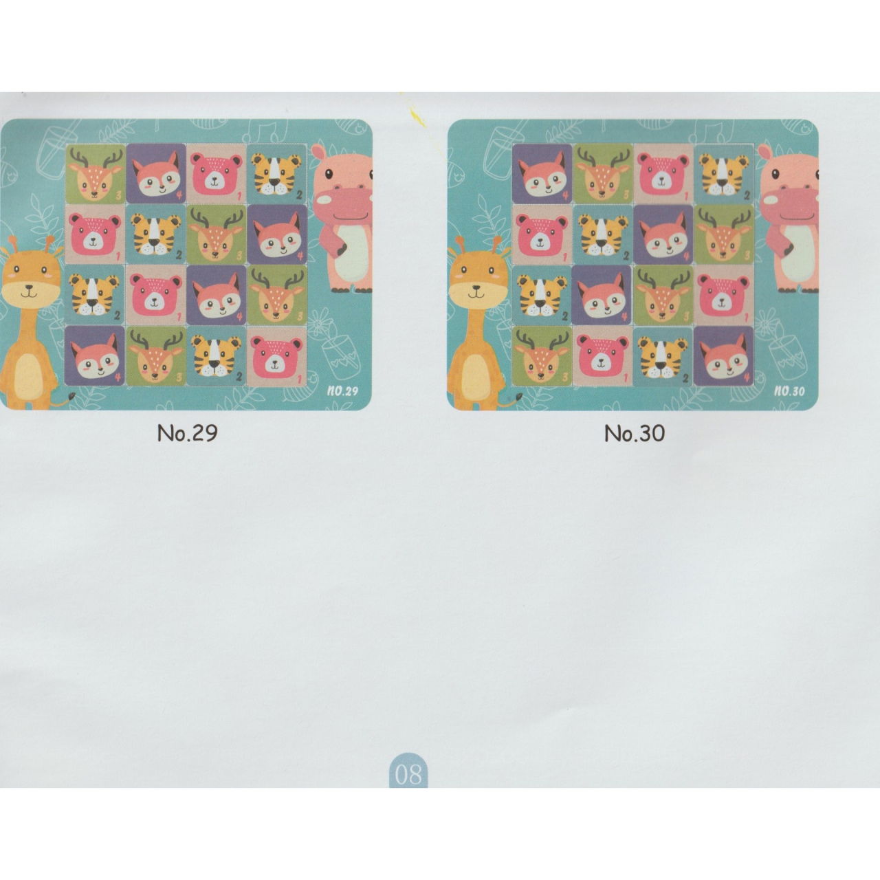 Joc educativ Sudoku cu tablita magnetica, 32 de piese, cartonase cu animale, Verde [13]