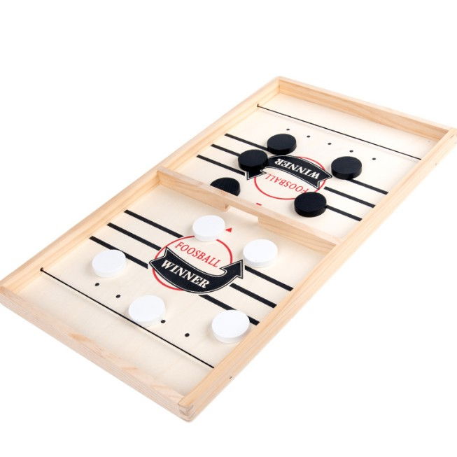 Joc Fooseball Interactiv, Flippy, Tip Hockey pe Gheata, din Lemn, 10 Piese de Joc, +4 Ani, 54 x 29 cm, Multicolor [1]