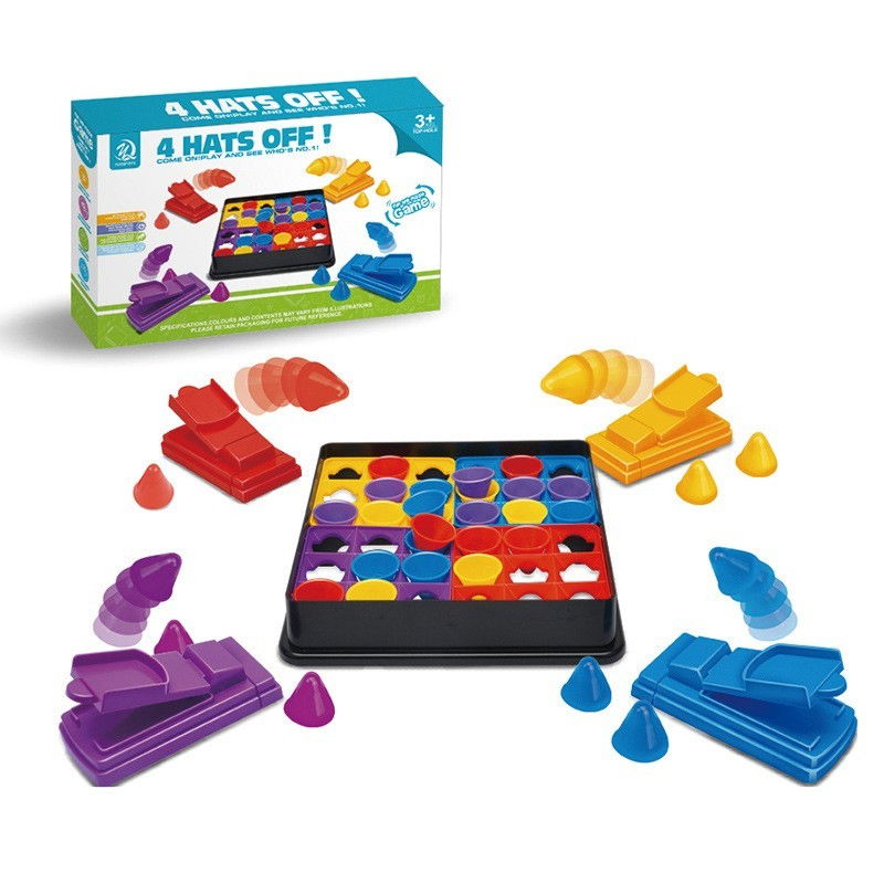 Joc Interactiv pentru Copii, Flippy, 4 Hats Off, Tabla de Joc, Figurine Palarii, +3 Ani, Multicolor [8]