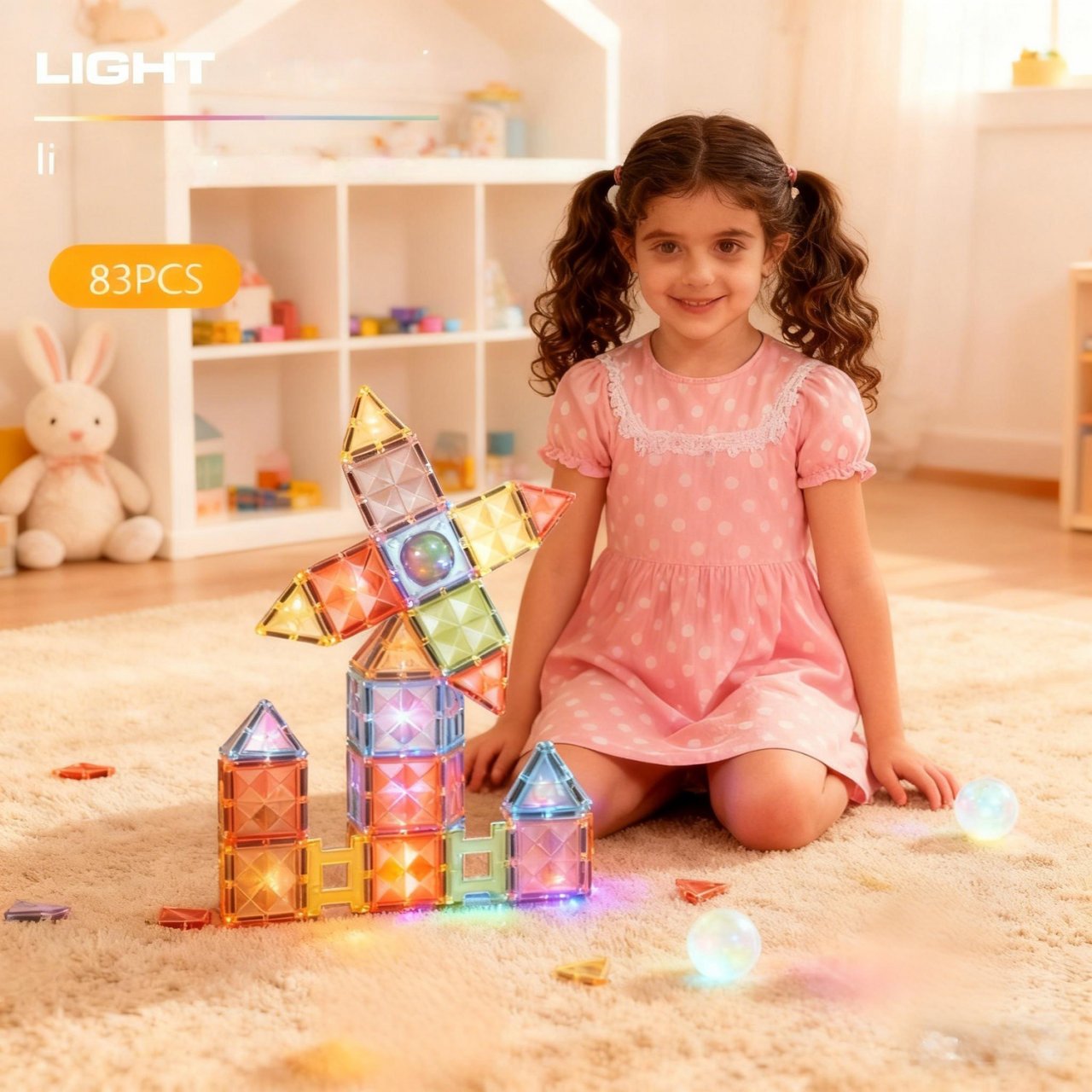 Joc magnetic Diamond cu lumini - 83 piese (7.5 cm) [5]